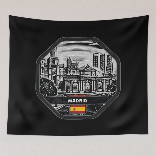 Item preview, Madrid Spain Linocut Style  designed and sold by Thistle-TShop.
