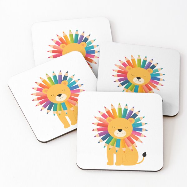 Item preview, Rainbow Pencil Lion Illustration designed and sold by OlhaDreamArt.