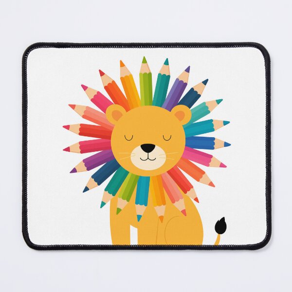 Item preview, Rainbow Pencil Lion Illustration designed and sold by OlhaDreamArt.
