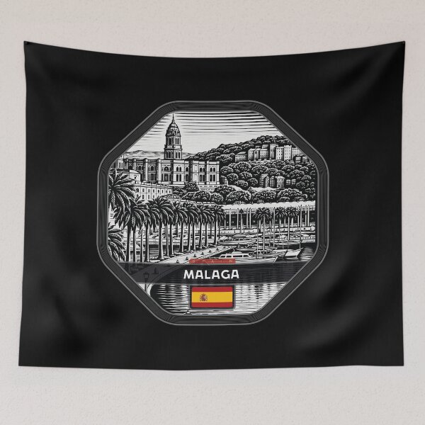 Item preview, Malaga Spain Linocut Style  designed and sold by Thistle-TShop.