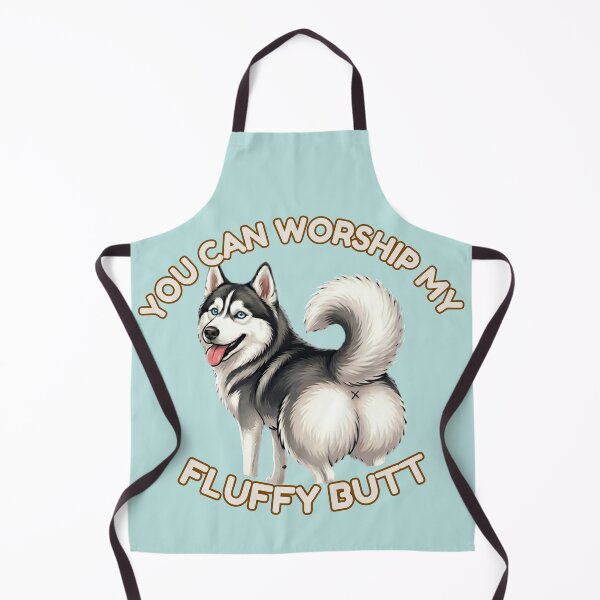 Item preview, You Can Worship My Fluffy Butt – Cute Husky Dog Meme designed and sold by DailyStruggleCo.
