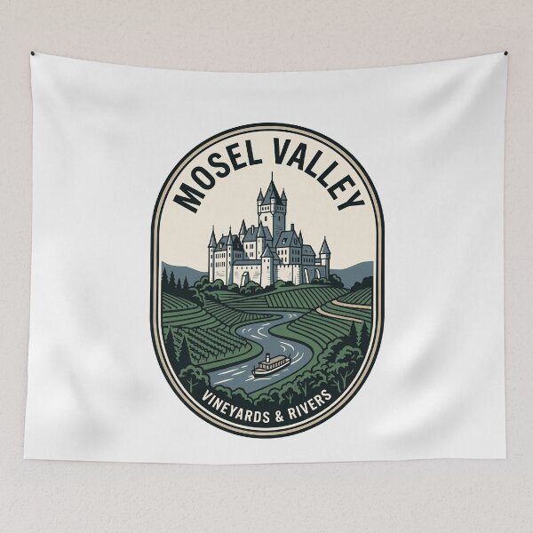 Item preview, Vintage Mosel Valley Germany River Castle Vineyards designed and sold by k3rstman1.