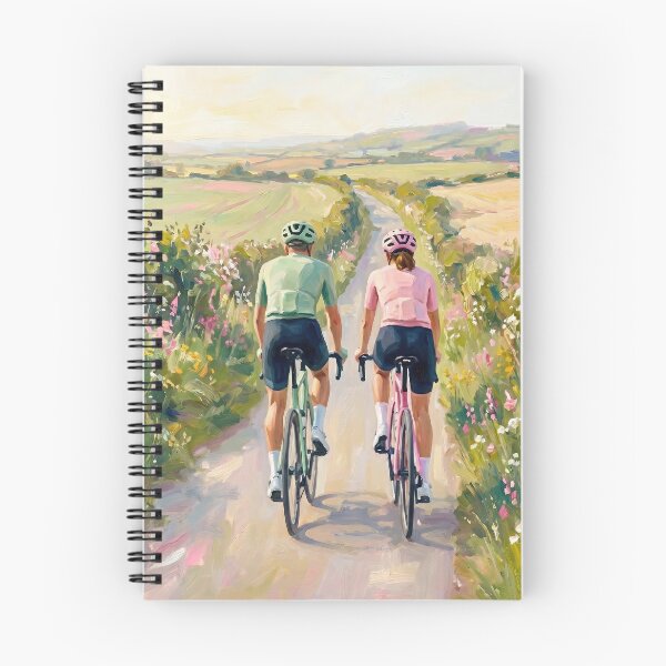 Item preview, Cycling Country Lane Couple Cyclist Road Bike Abstract designed and sold by Pastelle Art.