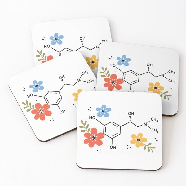 Item preview, Epinephrine Molecule Floral Wildflower Neuroscience designed and sold by bosamji.