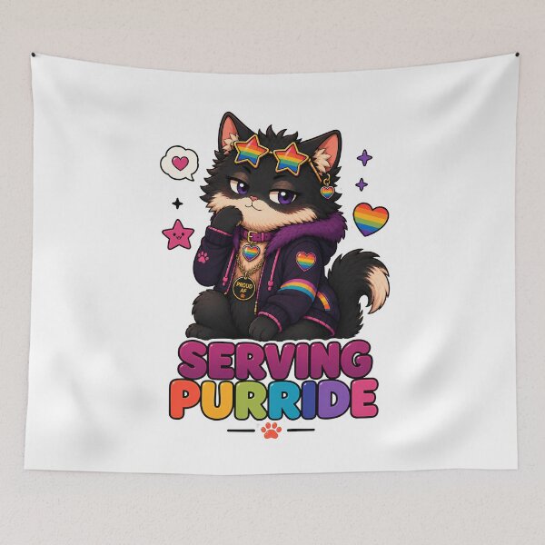 Item preview, Serving Purride Pride Cat Sticker designed and sold by MoodCats.
