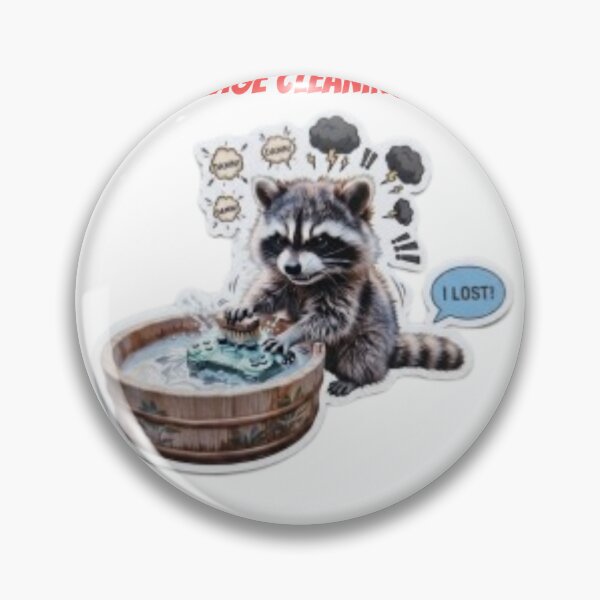 Item preview, Rage Cleaning Angry Gaming Raccoon Sticker designed and sold by YunsCozyCorner.