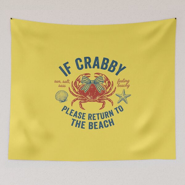 Item preview, If Crabby Please Return To The Beach Funny Vintage Crab designed and sold by AdyKurniawan.