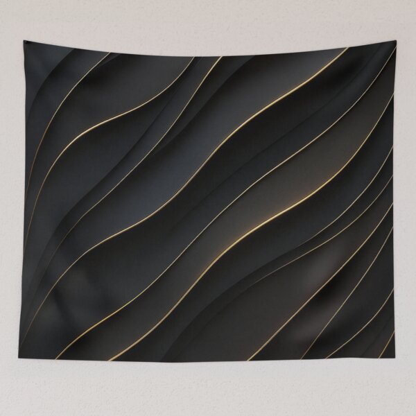 Item preview, Black Gold Fluid Waves designed and sold by Bellassi.
