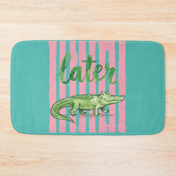 Item preview, Later Gator Retro Watercolor Alligator Summer Pink Stripes designed and sold by AdyKurniawan.