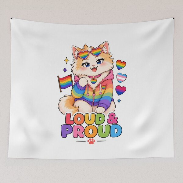 Item preview, Loud & Proud Pride Cat Sticker designed and sold by MoodCats.