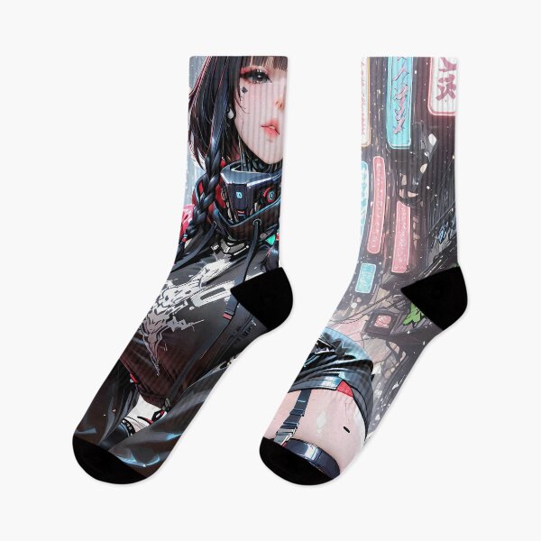Item preview, Sci Fi Waifu Cyberpunk Anime Girl Neon Aesthetic designed and sold by BorgSpareParts.