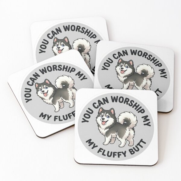 Item preview, You Can Worship My Fluffy Butt – Cute Husky Doodle designed and sold by DailyStruggleCo.