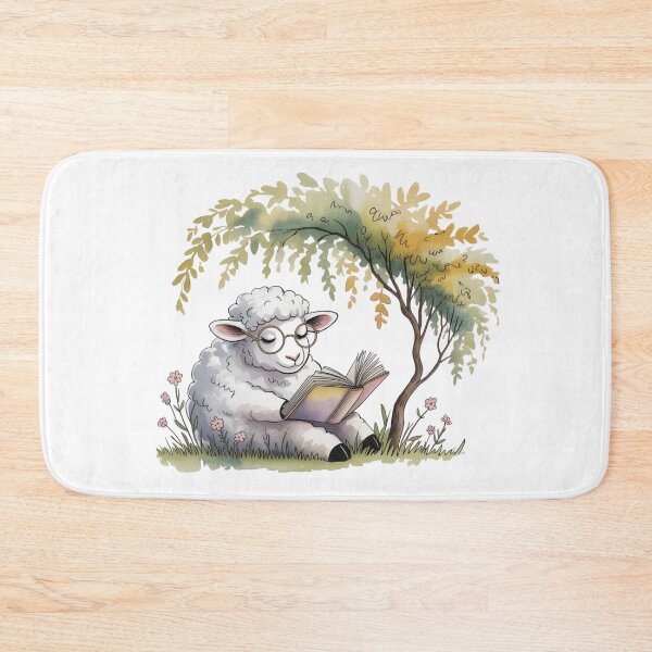 Item preview, Intellectual Watercolor Sheep Reading Book - Cute Studious Lamb Under Tree Farmhouse Art designed and sold by Picasfarmer.