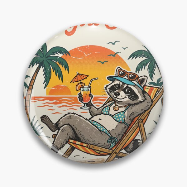Item preview, Feral Girl Summer Funny Trash Panda Beach Raccoon designed and sold by AdyKurniawan.
