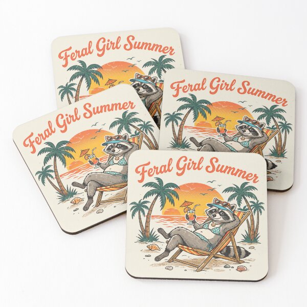 Item preview, Feral Girl Summer Funny Trash Panda Beach Raccoon designed and sold by AdyKurniawan.