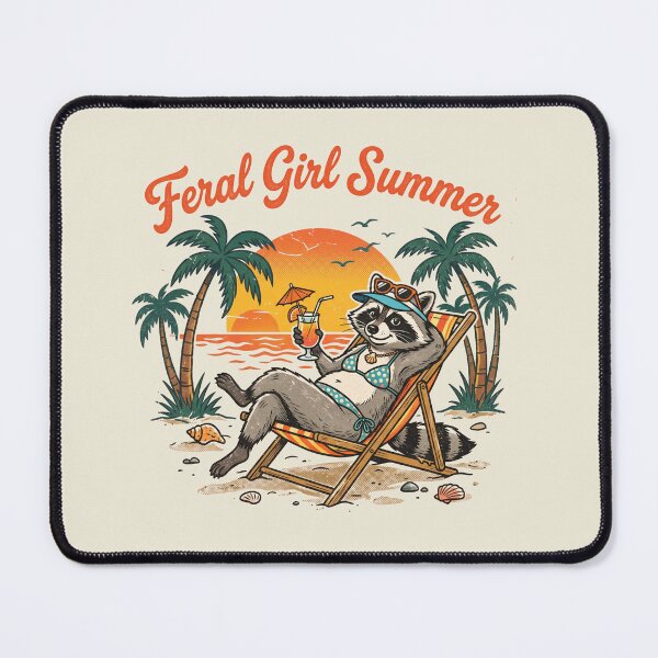 Item preview, Feral Girl Summer Funny Trash Panda Beach Raccoon designed and sold by AdyKurniawan.