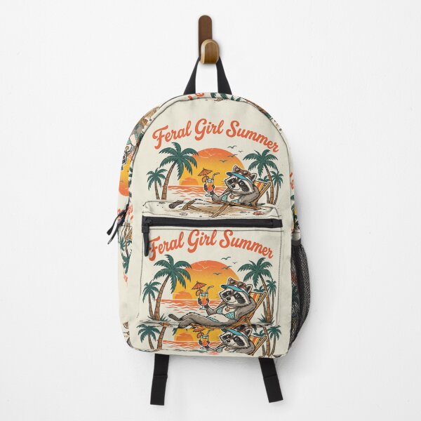 Item preview, Feral Girl Summer Funny Trash Panda Beach Raccoon designed and sold by AdyKurniawan.