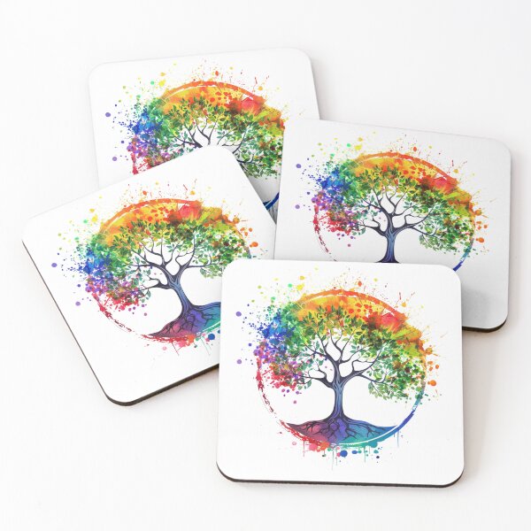 Item preview, Colorful Tree with Circular Splash Background designed and sold by Artdrop62.