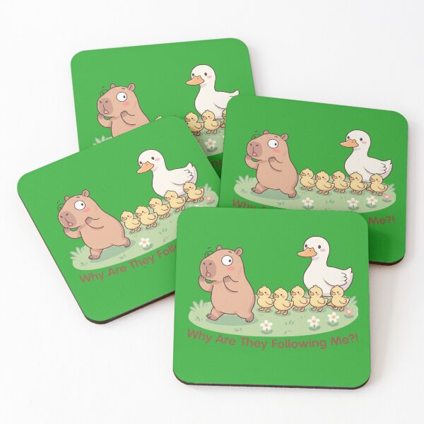 Item preview, Why Are They Following Me?! – Cute Capybara and Ducklings designed and sold by BCapybara.