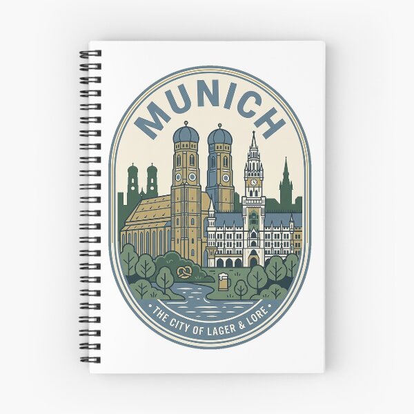 Item preview, Munich Germany Vintage Travel Landmark Skyline designed and sold by k3rstman1.