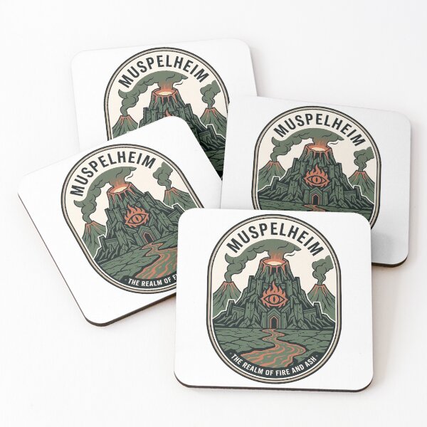 Item preview, Muspelheim Norse Mythology Fire Realm Volcano Badge designed and sold by k3rstman1.