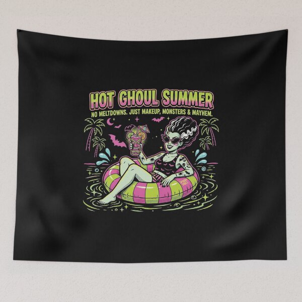 Item preview, Hot Ghoul Summer Spooky Monster Pool Party Retro Graphic designed and sold by AdyKurniawan.