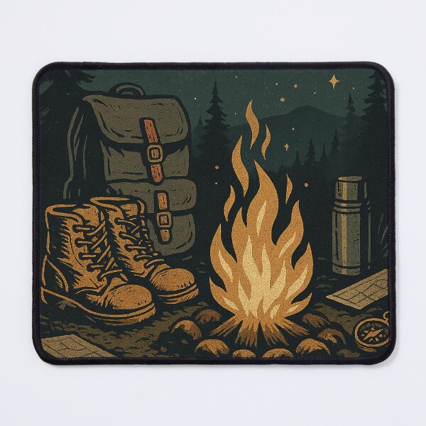 Item preview, Just A Man Built For The Wild Camping Adventure Vintage Design designed and sold by PGRprint.