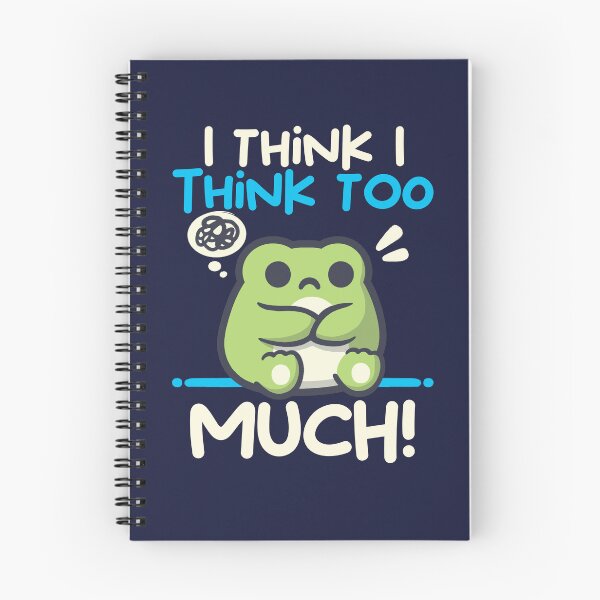 Item preview, I Think I Think Too Much - Cute Kawaii Grumpy Overthinking Frog designed and sold by NemiMakeit.