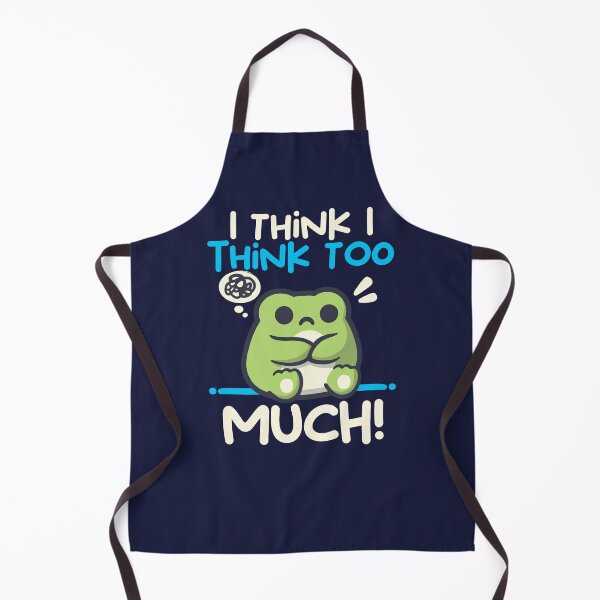 Item preview, I Think I Think Too Much - Cute Kawaii Grumpy Overthinking Frog designed and sold by NemiMakeit.