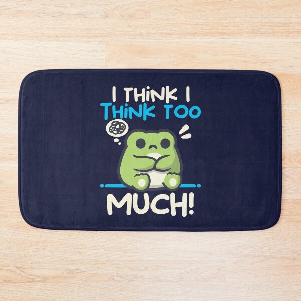 Item preview, I Think I Think Too Much - Cute Kawaii Grumpy Overthinking Frog designed and sold by NemiMakeit.