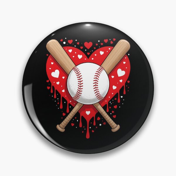 Item preview, Heart Baseball Drip Ice Cream Valentines Day designed and sold by sailorjessiArt.