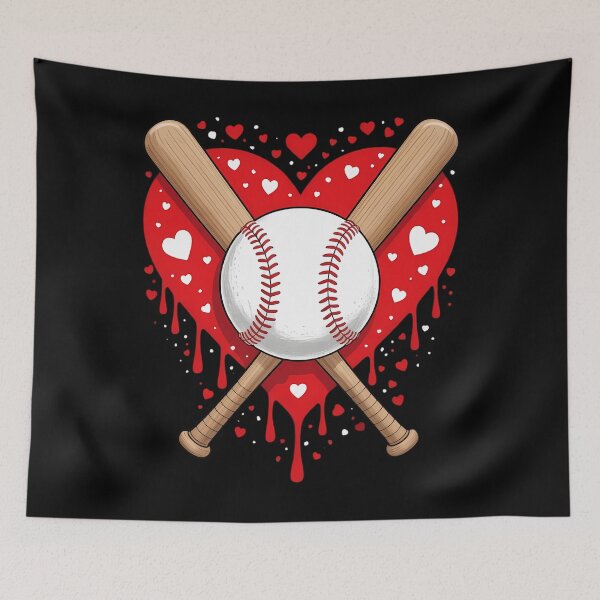 Item preview, Heart Baseball Drip Ice Cream Valentines Day designed and sold by sailorjessiArt.