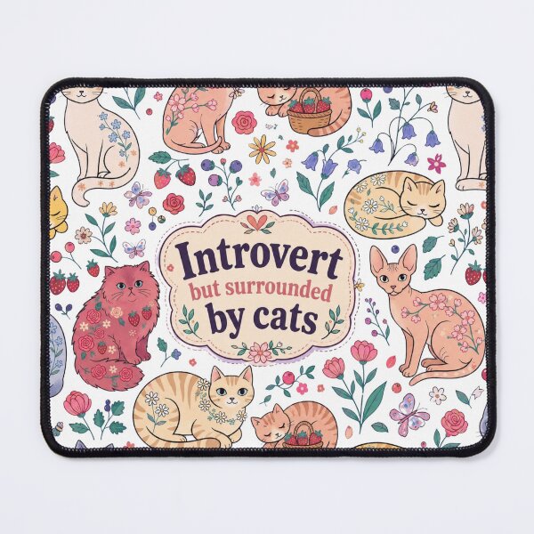 Item preview, Cute Cat Pattern | Funny Cat Lover Design | Introvert Cat Person Gift | Aesthetic Cats designed and sold by GozdeSoftChaos.
