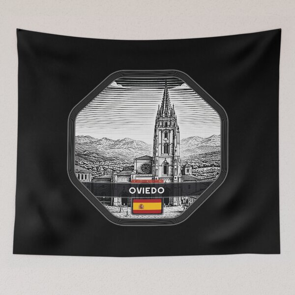 Item preview, Oviedo Spain Linocut Style  designed and sold by Thistle-TShop.