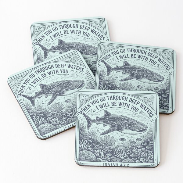 Item preview, Isaiah 43:2 Deep Waters Whale Shark Vintage Engraving Christian designed and sold by AdyKurniawan.