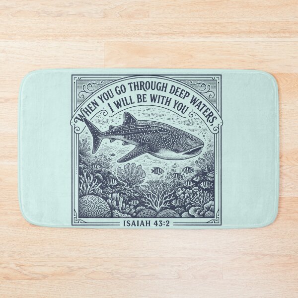 Item preview, Isaiah 43:2 Deep Waters Whale Shark Vintage Engraving Christian designed and sold by AdyKurniawan.