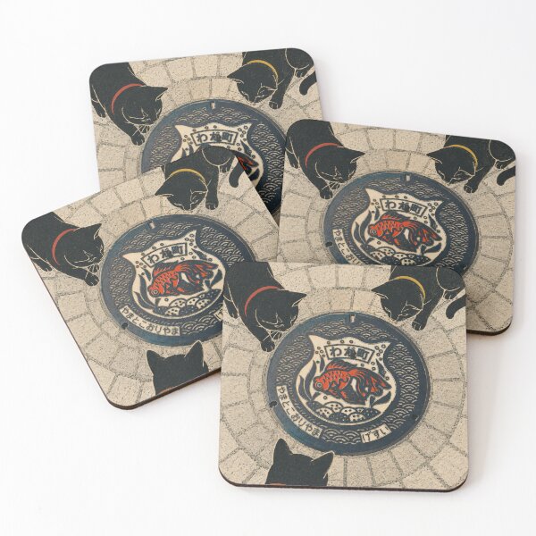 Item preview, Cats and Goldfish Manhole of Yamatokoriyama designed and sold by Komatoya.
