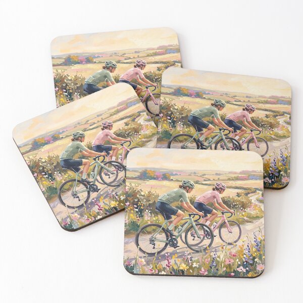 Item preview, Women's Cycling Wildflowers Country Lane Abstract designed and sold by Pastelle Art.