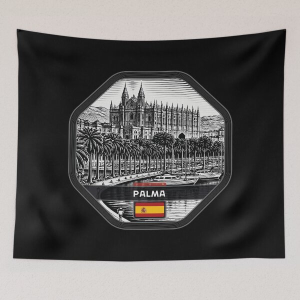 Item preview, Palma Spain Linocut Style  designed and sold by Thistle-TShop.