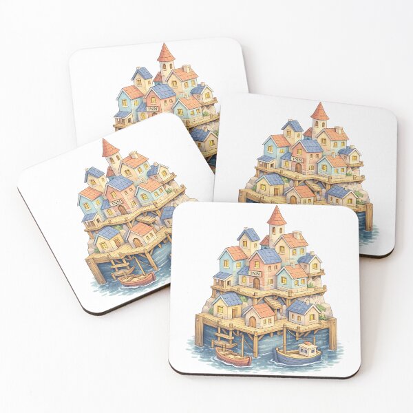 Item preview, Wooden River Houses Illustration Tee designed and sold by SoftSproutstu.