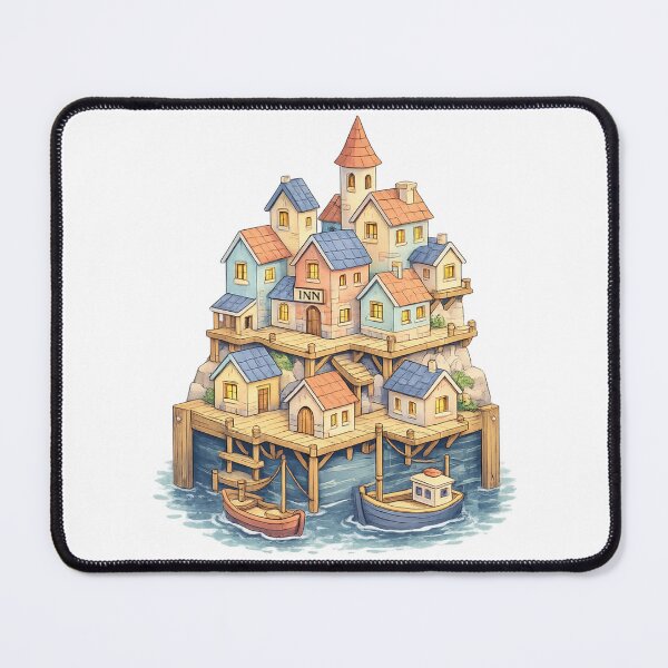 Item preview, Wooden River Houses Illustration Tee designed and sold by SoftSproutstu.