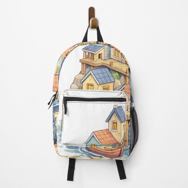 Item preview, Wooden River Houses Illustration Tee designed and sold by SoftSproutstu.
