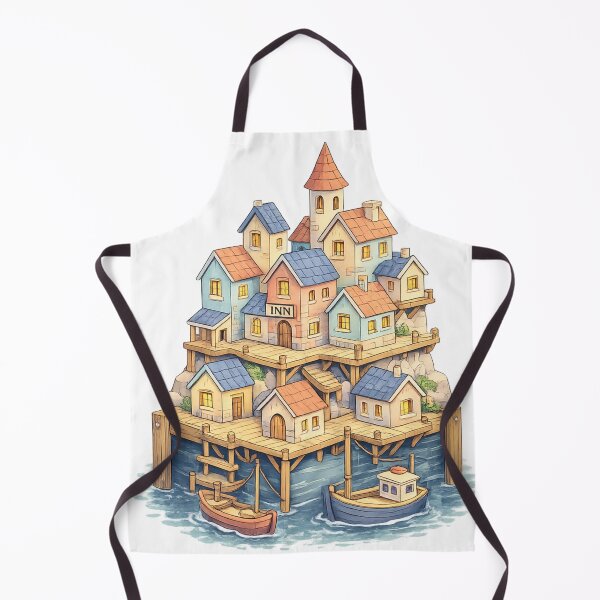 Item preview, Wooden River Houses Illustration Tee designed and sold by SoftSproutstu.