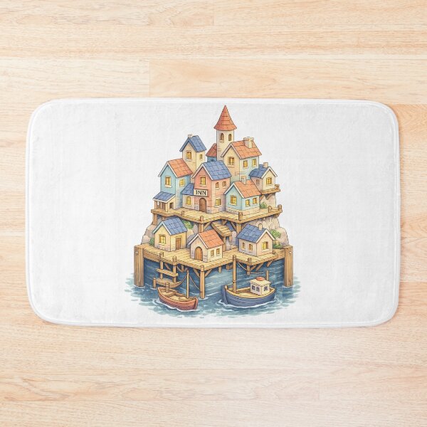 Item preview, Wooden River Houses Illustration Tee designed and sold by SoftSproutstu.