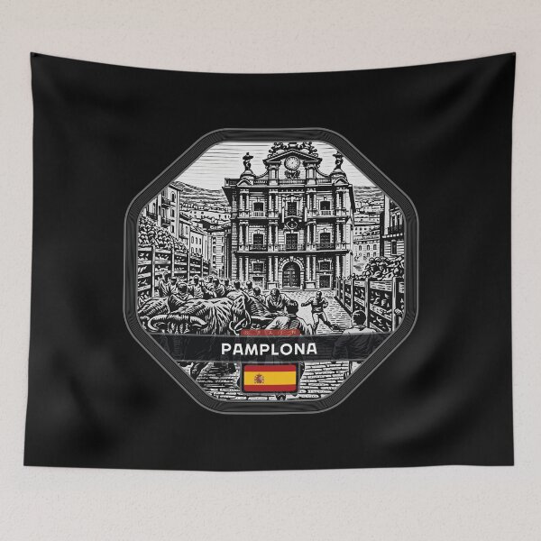 Item preview, Pamplona Spain Linocut Style  designed and sold by Thistle-TShop.