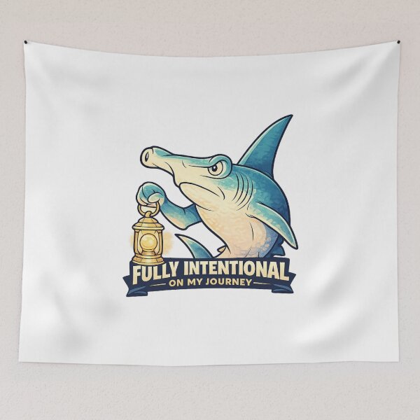 Item preview, Explorer Shark Surfing Vintage Patch — Ocean Adventurer Tee designed and sold by SoftSproutstu.