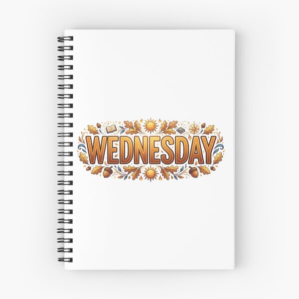 Item preview, Cozy Wednesday Autumn Vibes Typography - Retro Fall Oak Leaves & Acorns  designed and sold by crackerflake.