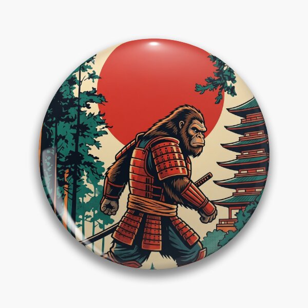 Item preview, Samurai Bigfoot Retro Japanese Red Sun Vintage Ape Warrior designed and sold by Vermanartist.