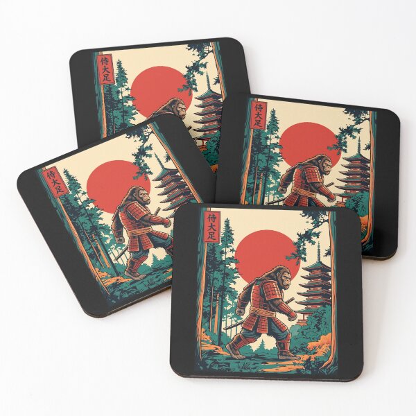 Item preview, Samurai Bigfoot Retro Japanese Red Sun Vintage Ape Warrior designed and sold by Vermanartist.