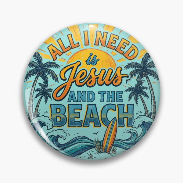 Item preview, All I Need Is Jesus And The Beach Retro Vintage Surf Christian Summer designed and sold by AdyKurniawan.
